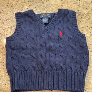 Polo by Ralph Lauren Navy Cable Knit Sweater Vest